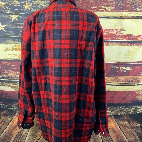 Wyoming Traders Mens Plaid Snap Up Long Sleeve 100% Wool Ranch Wear Shirt - Picture 6 of 8